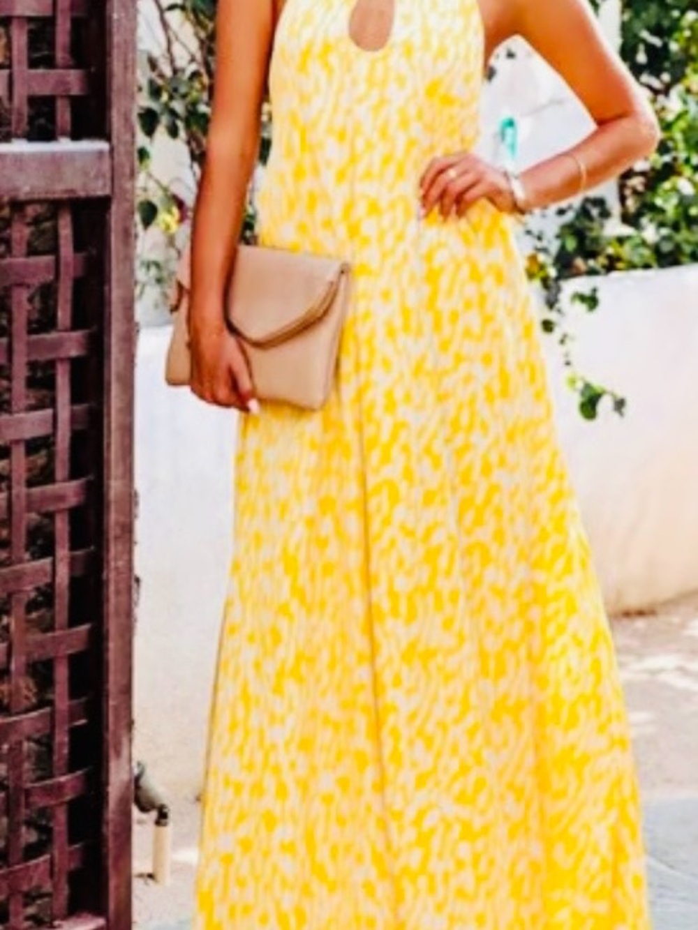 Vici Yellow Printed Maxi Dress